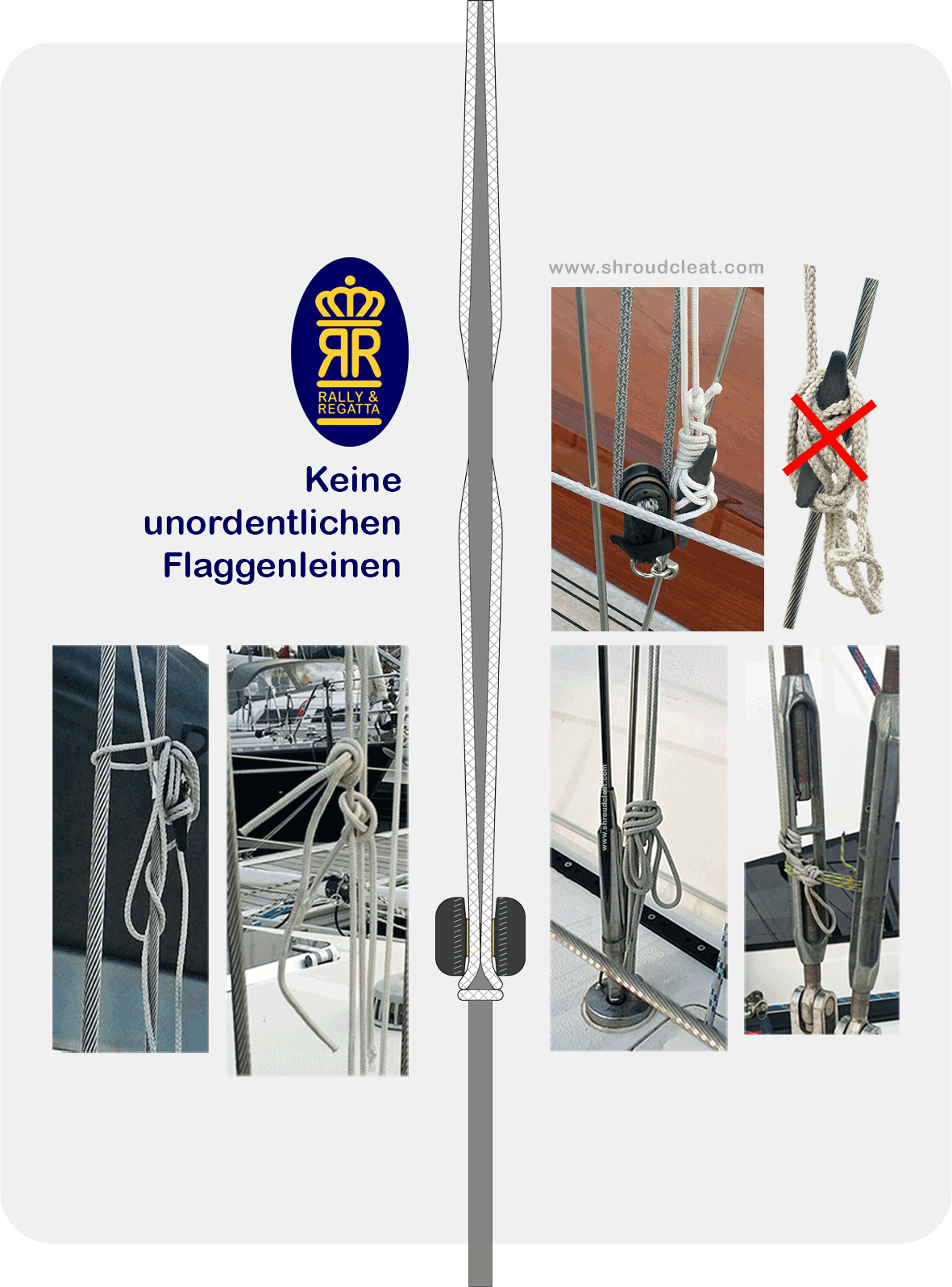 Die moderne Wantenklampe für Boot. Räume Sie ihre Takelage auf.